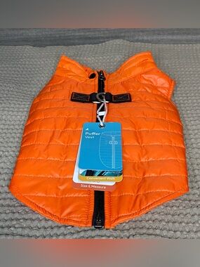 Puffer Vest orange—Medium for small dog